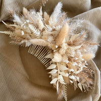 hair comb for boho wedding dried flowers