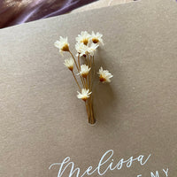 dried flower wedding proposal card for maid of honour