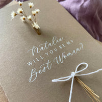 dried flower proposal card for best woman