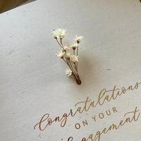 Congratulations on your engagement dried flower card