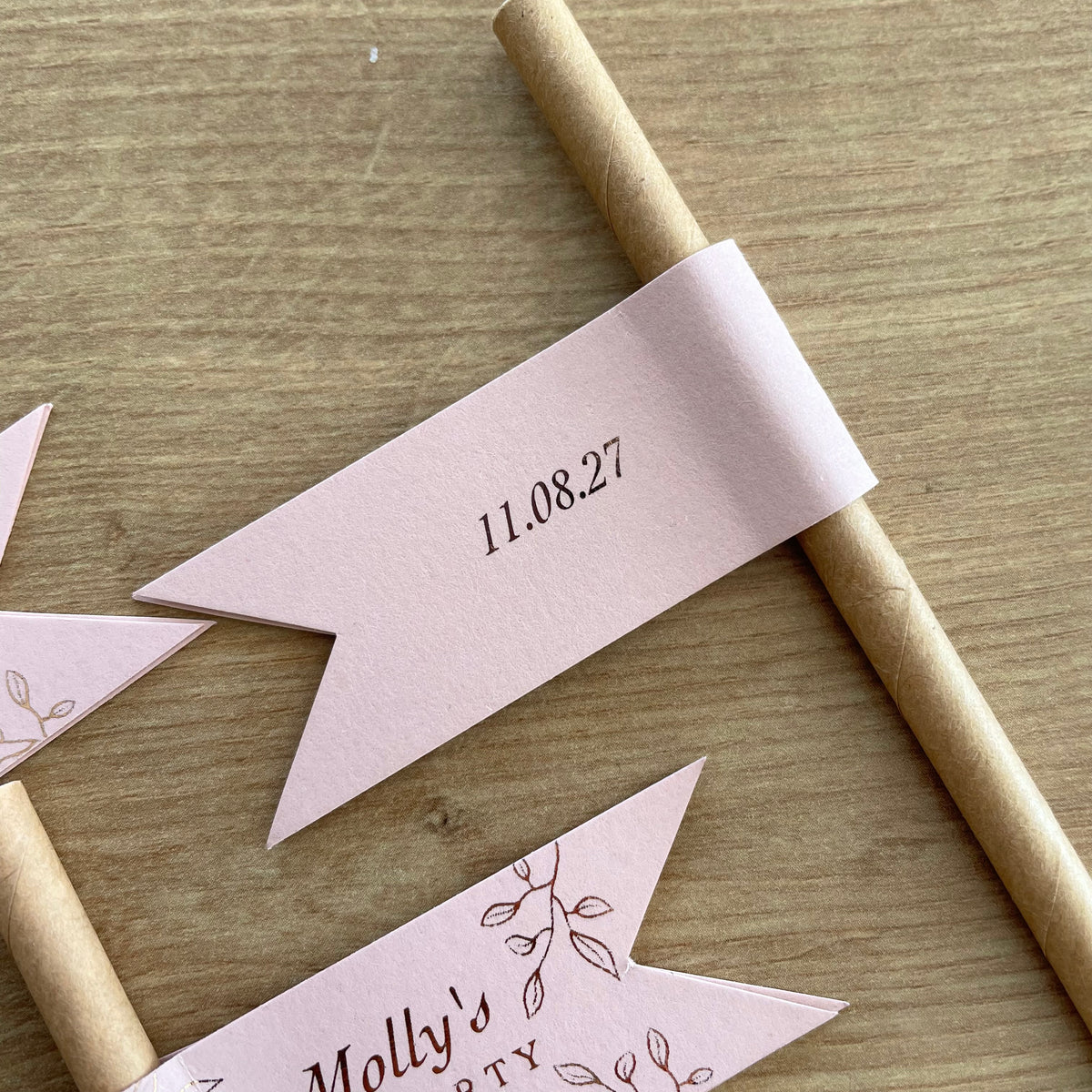 personalised hen party straw flags for party drinks