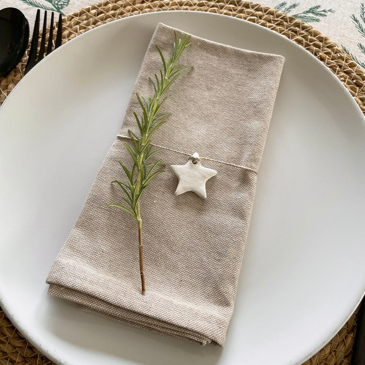 clay stars for christmas place setting