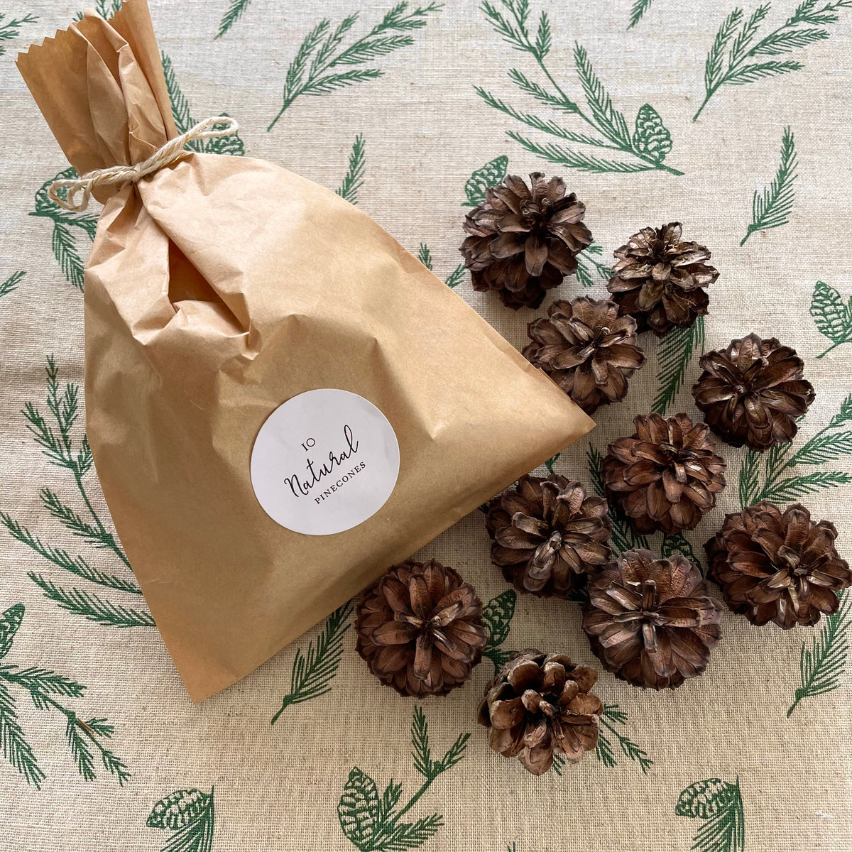pinecones for table styling 