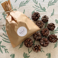 pinecones for table styling 