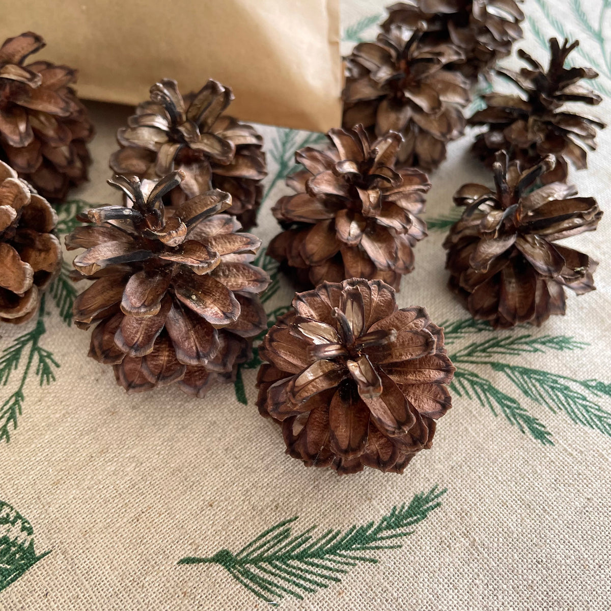 pinecones for table styling at christmas