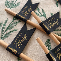 christmas drink decor, paper straws lets be merry for drinks
