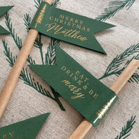 forest green christmas drink straws