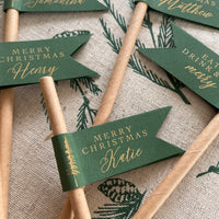 forest green and gold foil paper drink straws for christmas party