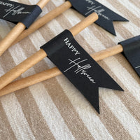 Black and white happy halloween drink straws