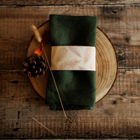 fern leaf pattern napkin wrap for place settings