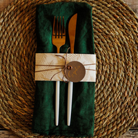 leaf patterned napkin wrap