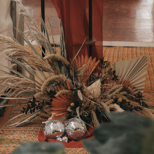 bohemian dried flower arrangement