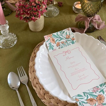 Bow Dinner Party Menu (Printable Template)