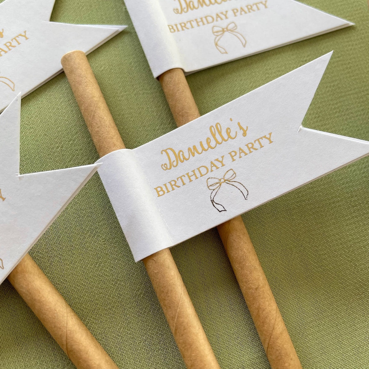 birthday straws with personalised name