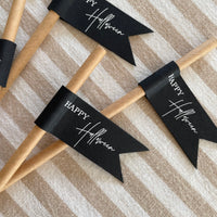 black and white happy halloween drink straws 