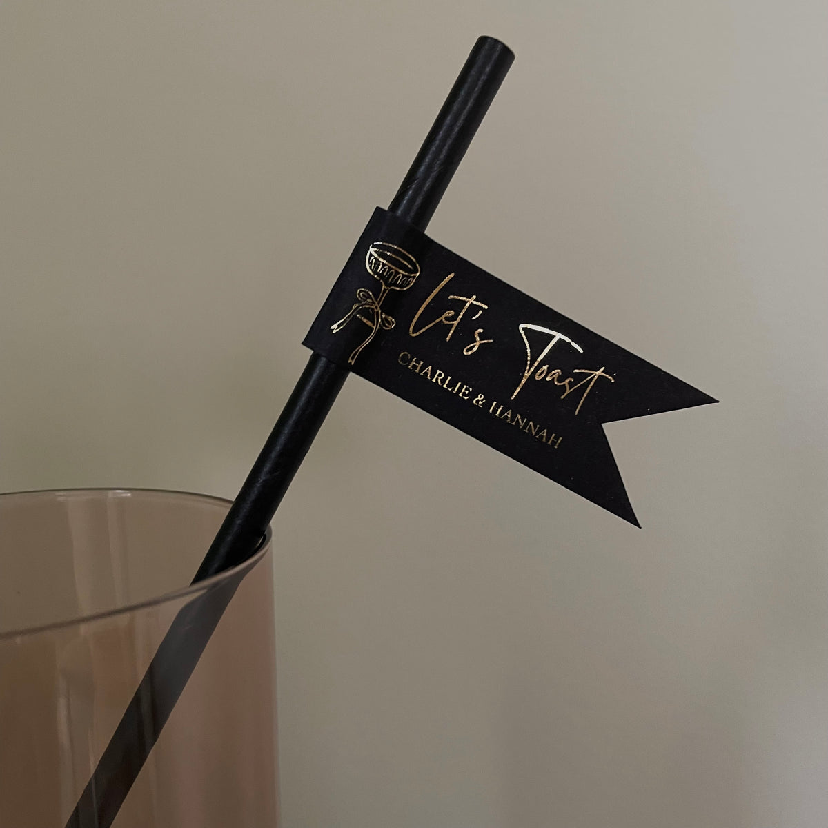 lets toast drink straws for engagement party, wedding drinks or anniversary dinner.