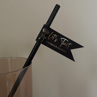 lets toast drink straws for engagement party, wedding drinks or anniversary dinner.