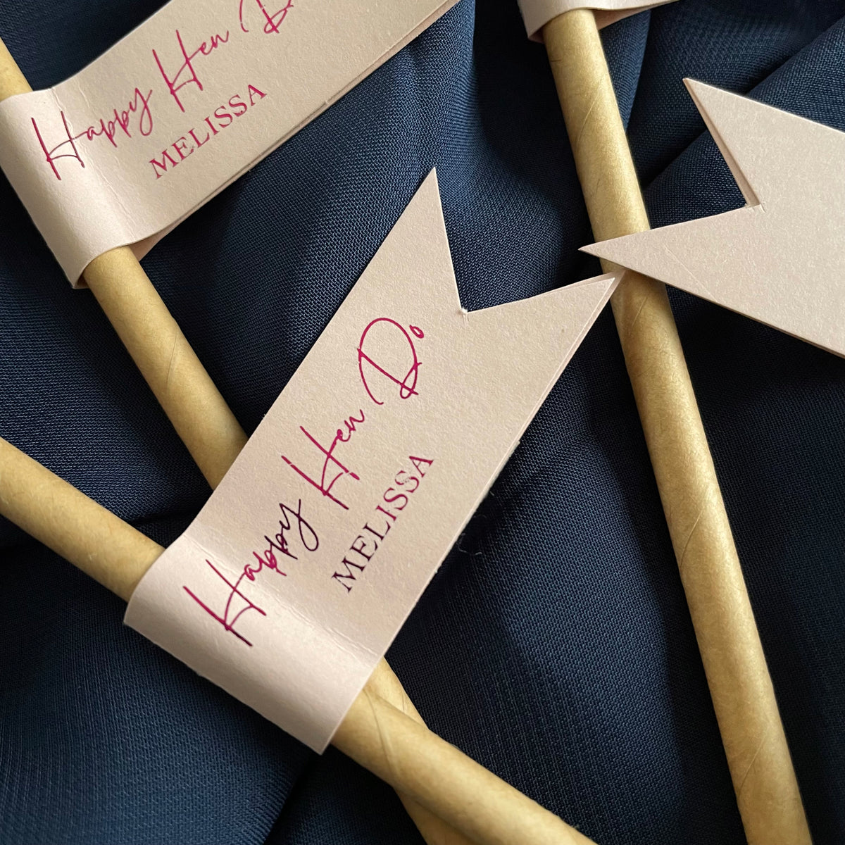 personalised paper drink straws for hen party