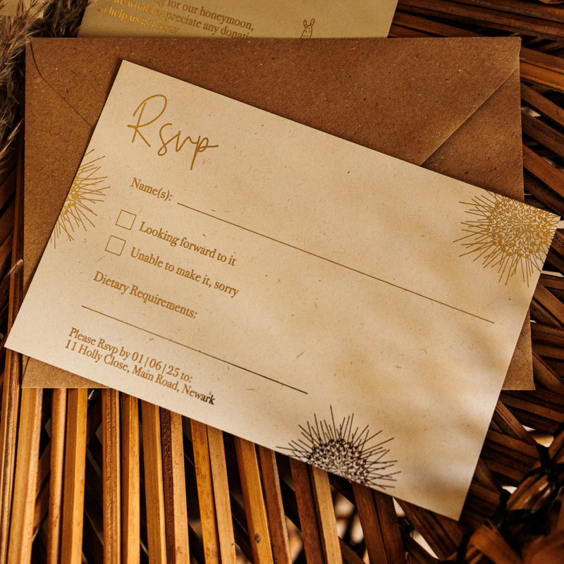 boho desert cactus flower rsvp card