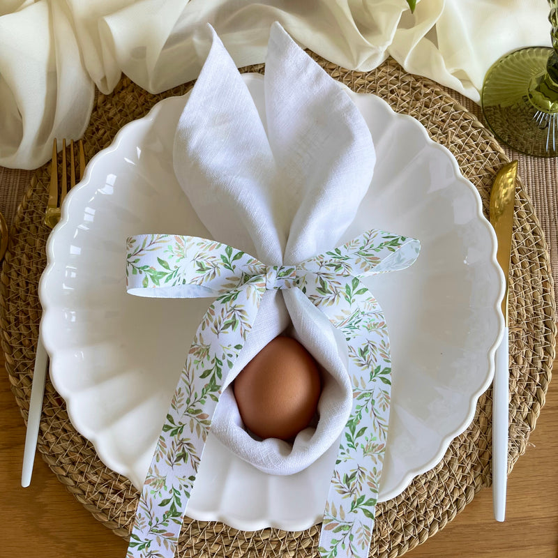 botanical spring ribbon bows for napkins