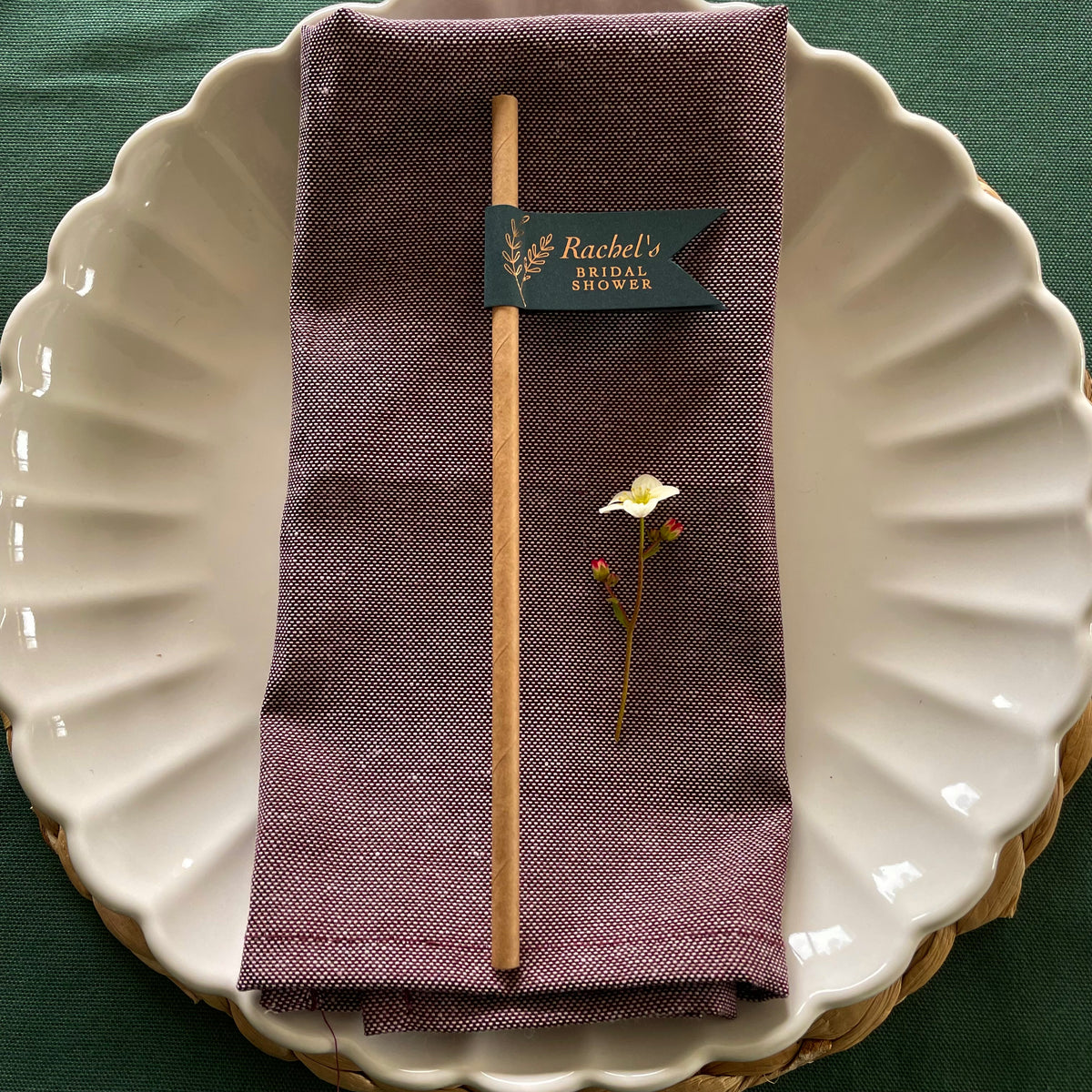 bridal shower drink straws for place settings