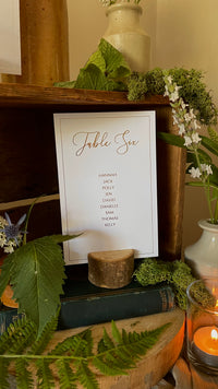 Individual table plan cards & headers with border