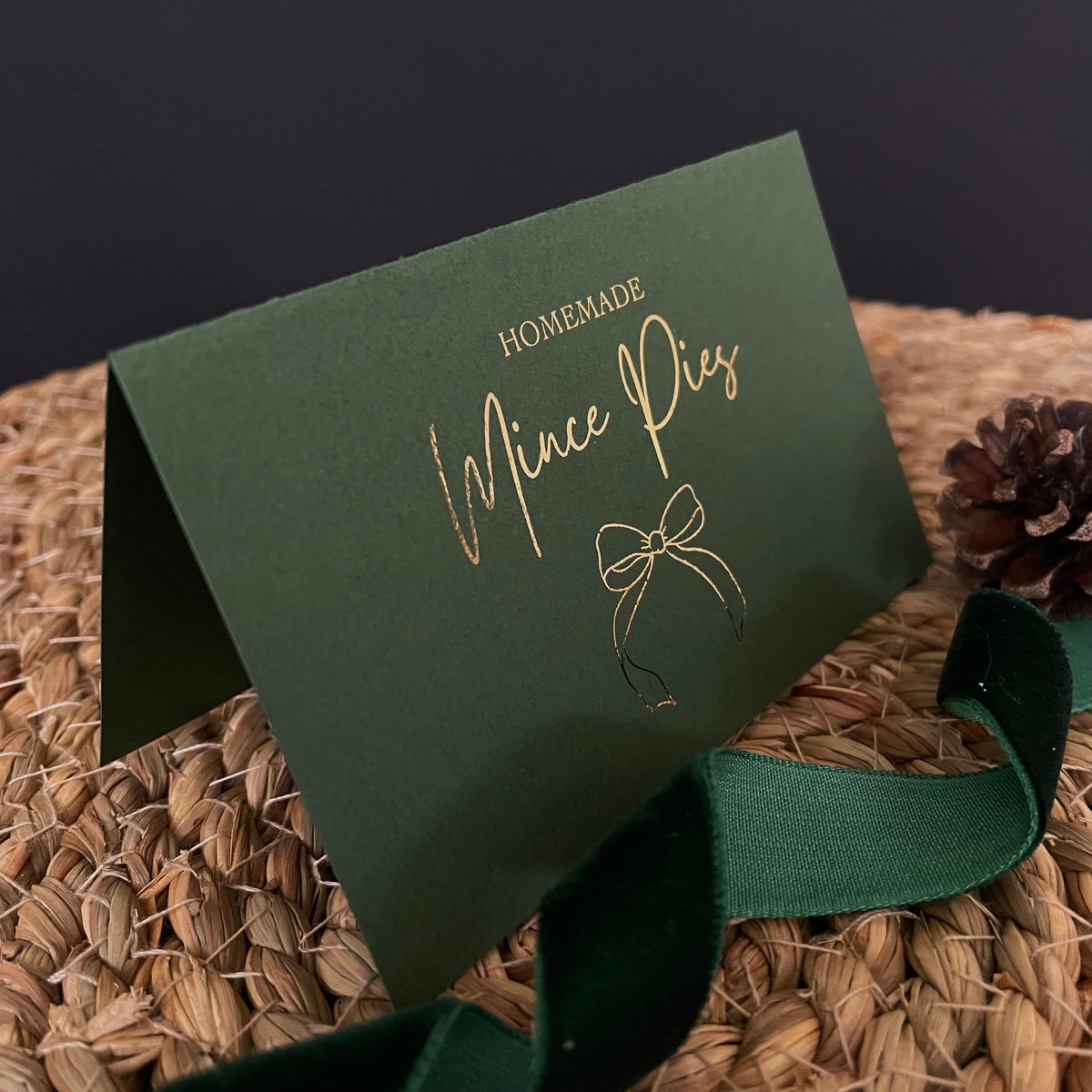 forest green and gold xmas 
food labels