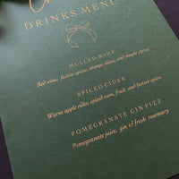 christmas drinks sign for dinner party