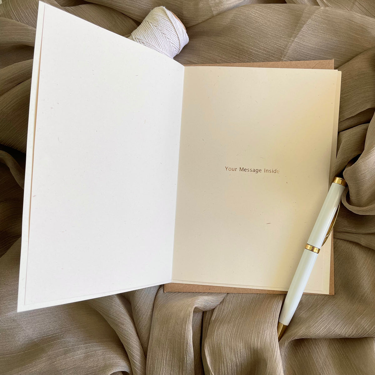 gold foil and cream engagement card for happy couple