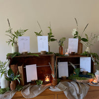 Individual table plan cards & headers with border