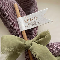 paper drink straw with recycled card and bronze foil for neutral wedding colour scheme