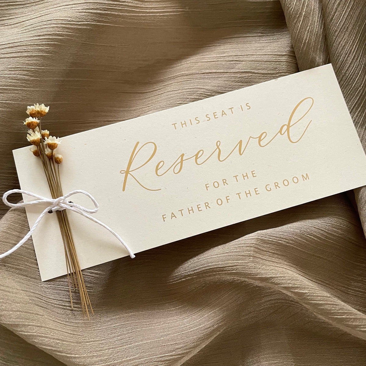 reserved seating cards for wedding ceremony chairs
