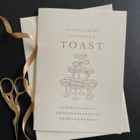 gold and ivory engagement card