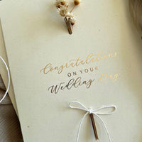 congratulations on your wedding card in gold and ivory 
