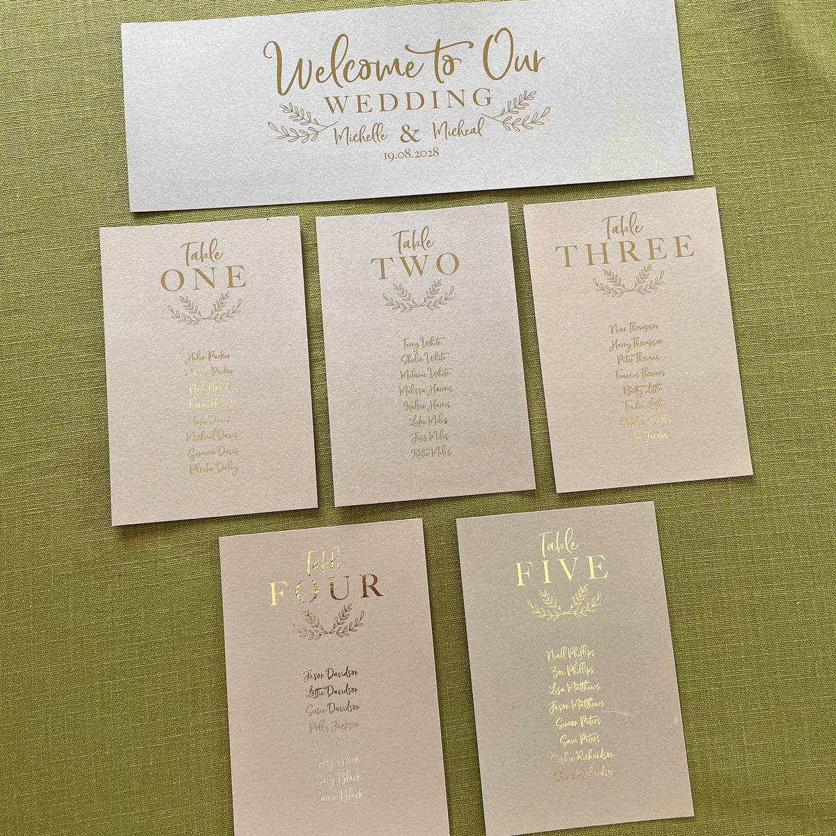 wedding seating plan chart cards