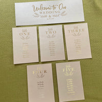 wedding seating plan chart cards