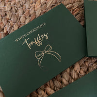 green and gold foil food labels for christmas desserts