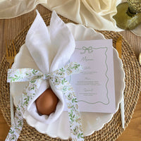 green bow menu card template