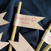 pink and brown drink straws for bride to be hen party