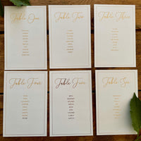 Individual table plan cards & headers with border