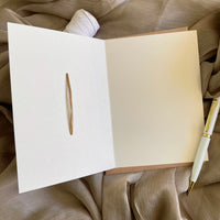 engagement card cream and gold