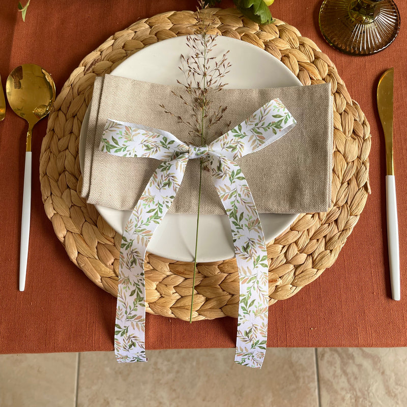 leaf pattern ribbon bows
