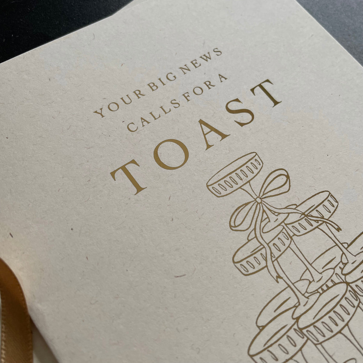 gold foil engagement card
