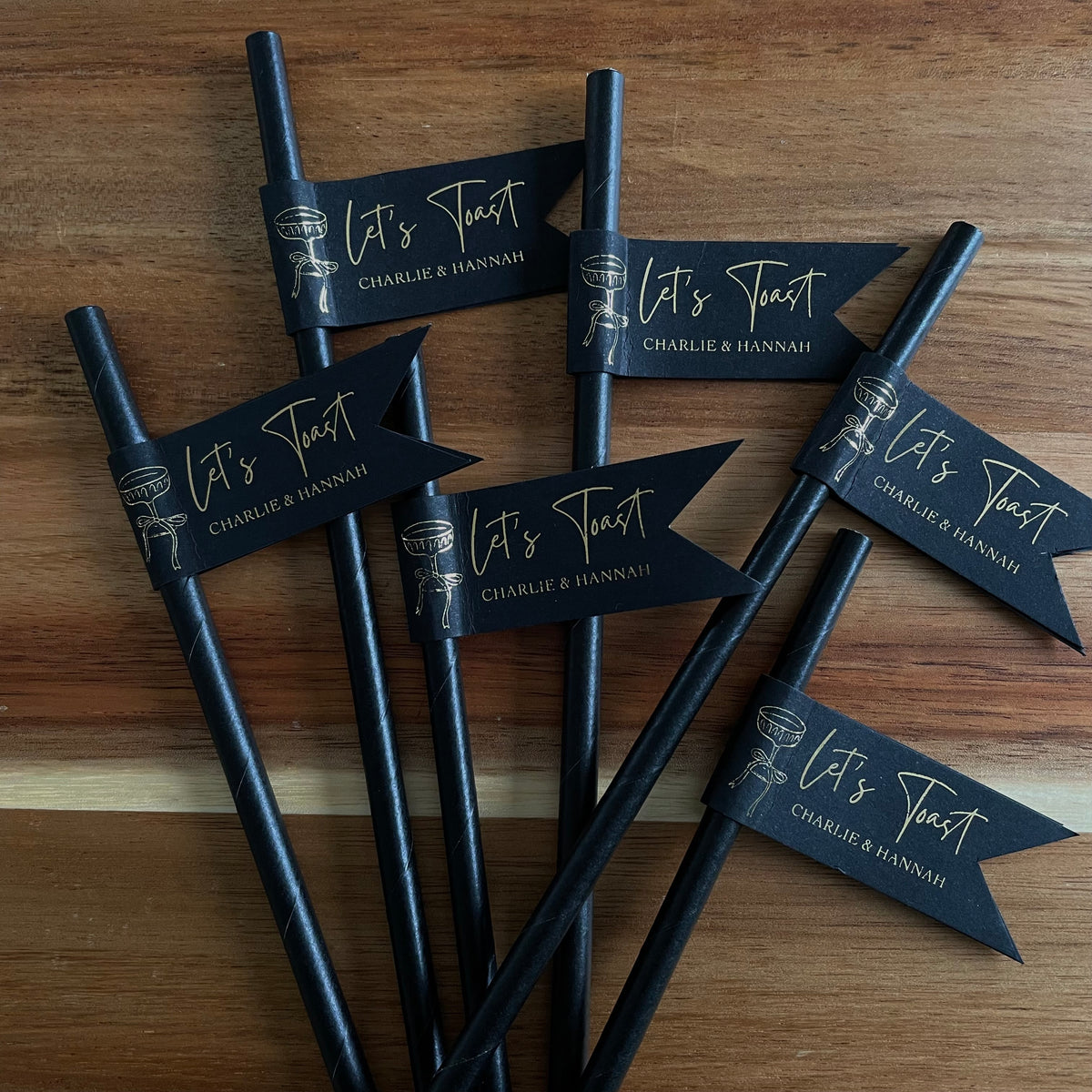 engagement drink straws for the toast