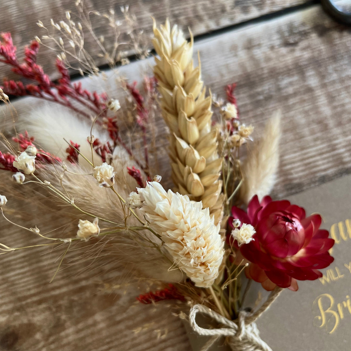 Personalised will you be my best woman dried flower proposal gift tag