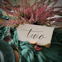 moss table numbers for forest wedding