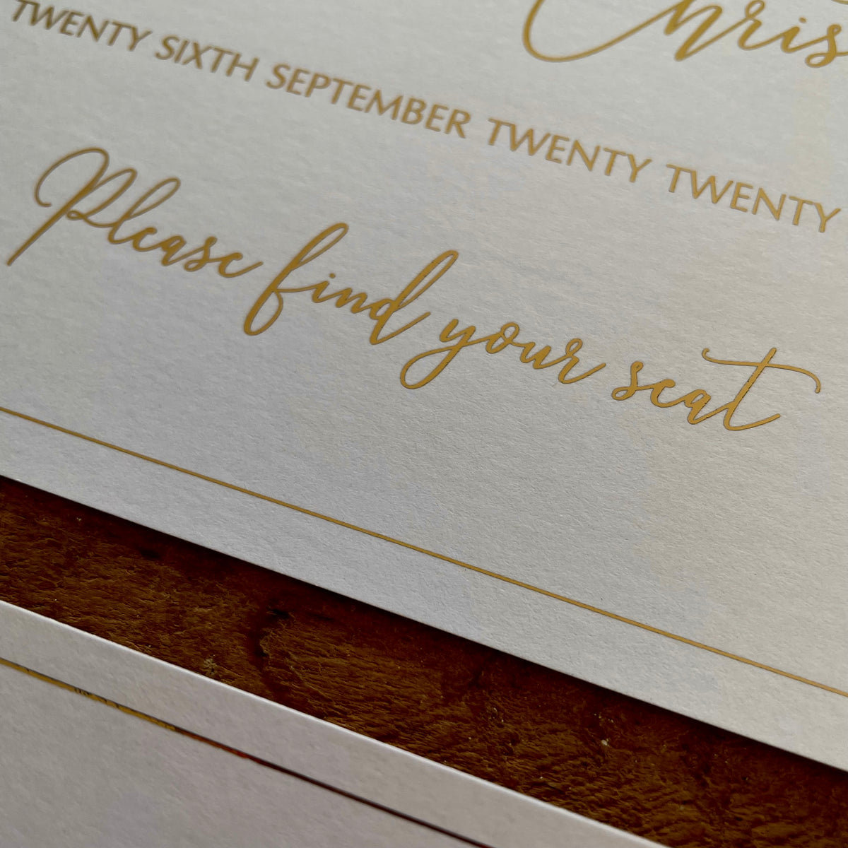 Individual table plan cards & headers with border