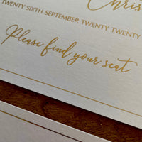 Individual table plan cards & headers with border