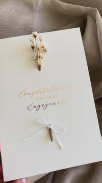 congratulations card for couple in gold foil