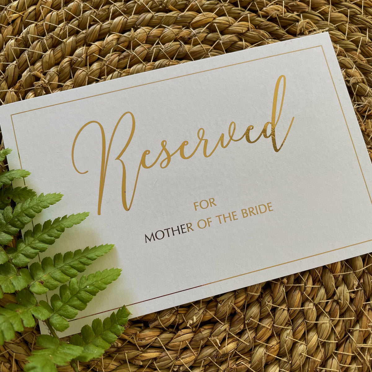 elegant gold border reserved cards for guests